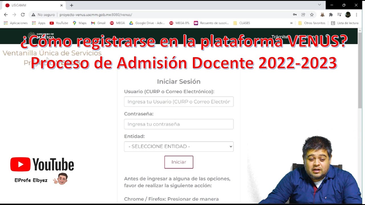C&oacute;mo registrarse en PROYECTO VENUS. Admisi&oacute;n Docente 2022-2023