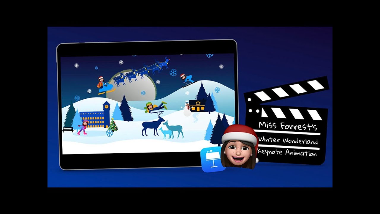 Create a Winter Wonderland Animation in Keynote with Memoji, Shapes, Emoji and Drawings