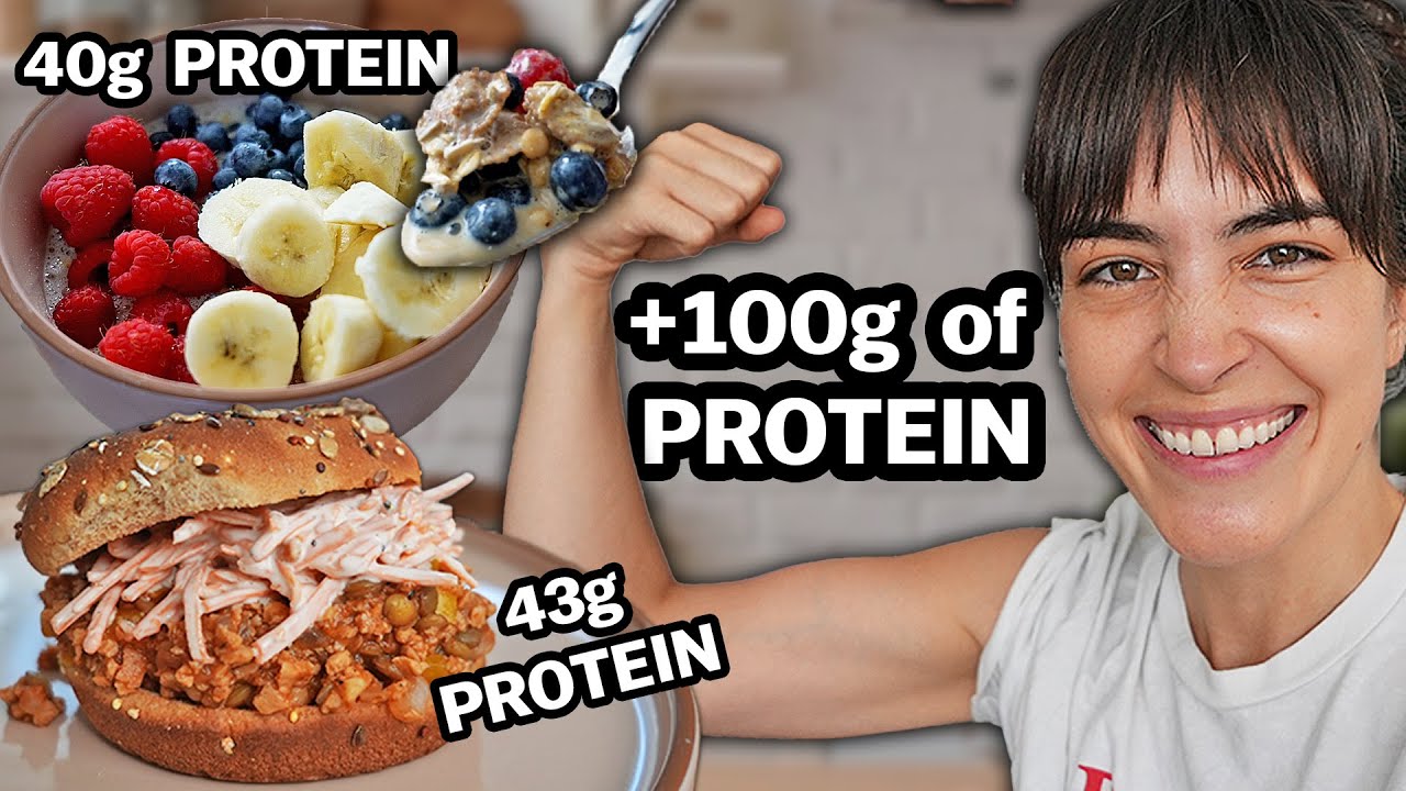 What I Eat In A Day For 100g VEGAN Protein (whole foods, no protein powder)