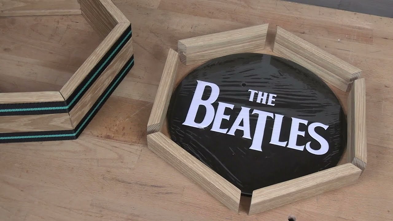 I hand-saw 60-degree miter cuts to make a hexagonal frame
