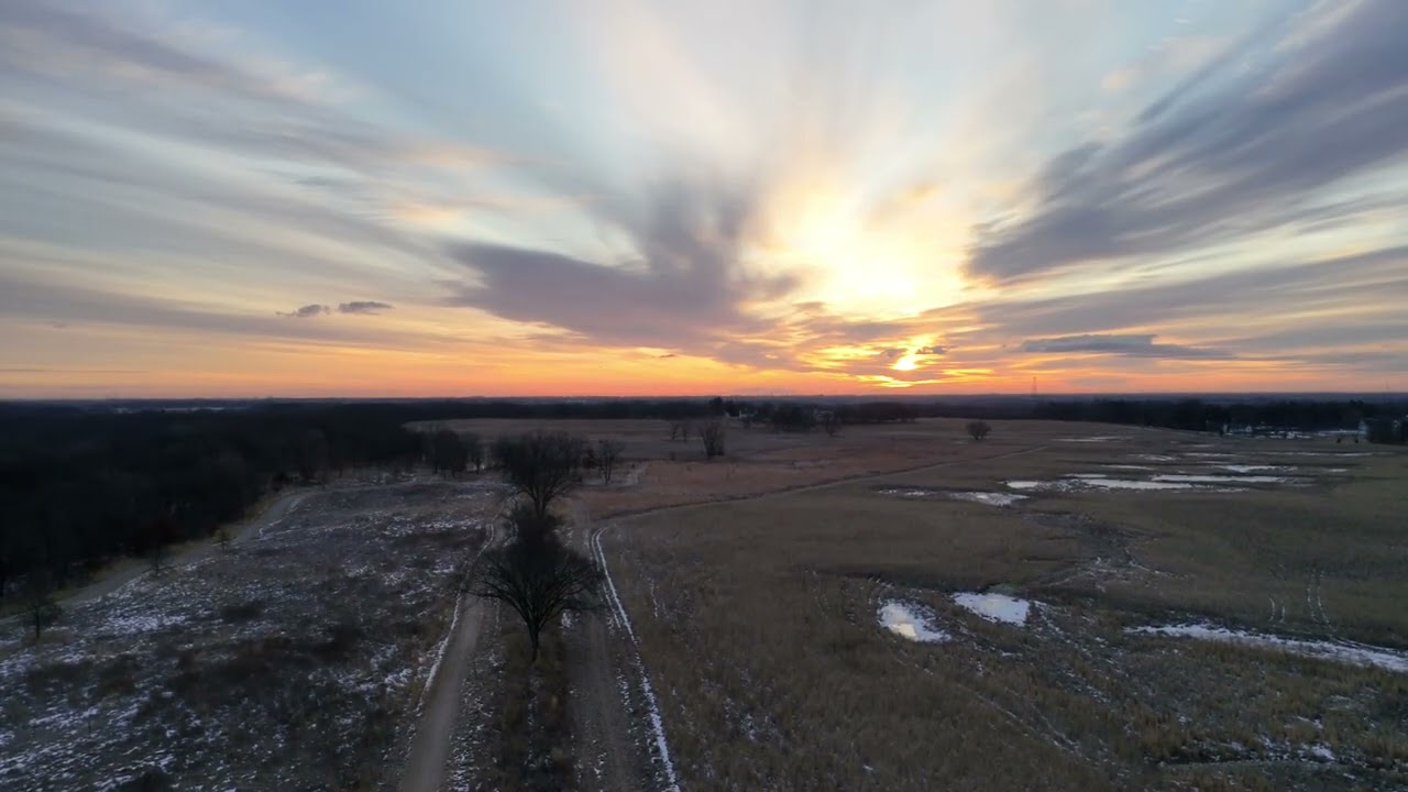 Drone Cold Lake County, IL Sunrise