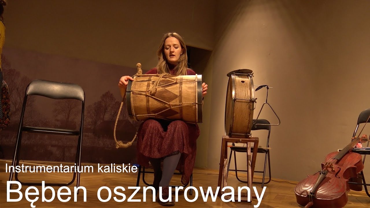 Instrumenty kaliskie - bęben osznurowany