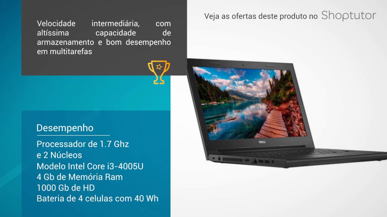 Notebook Dell Inspiron I14-3442-D10 15.6 Polegadas, Linux, 1 Tb de HD, Intel Core i3