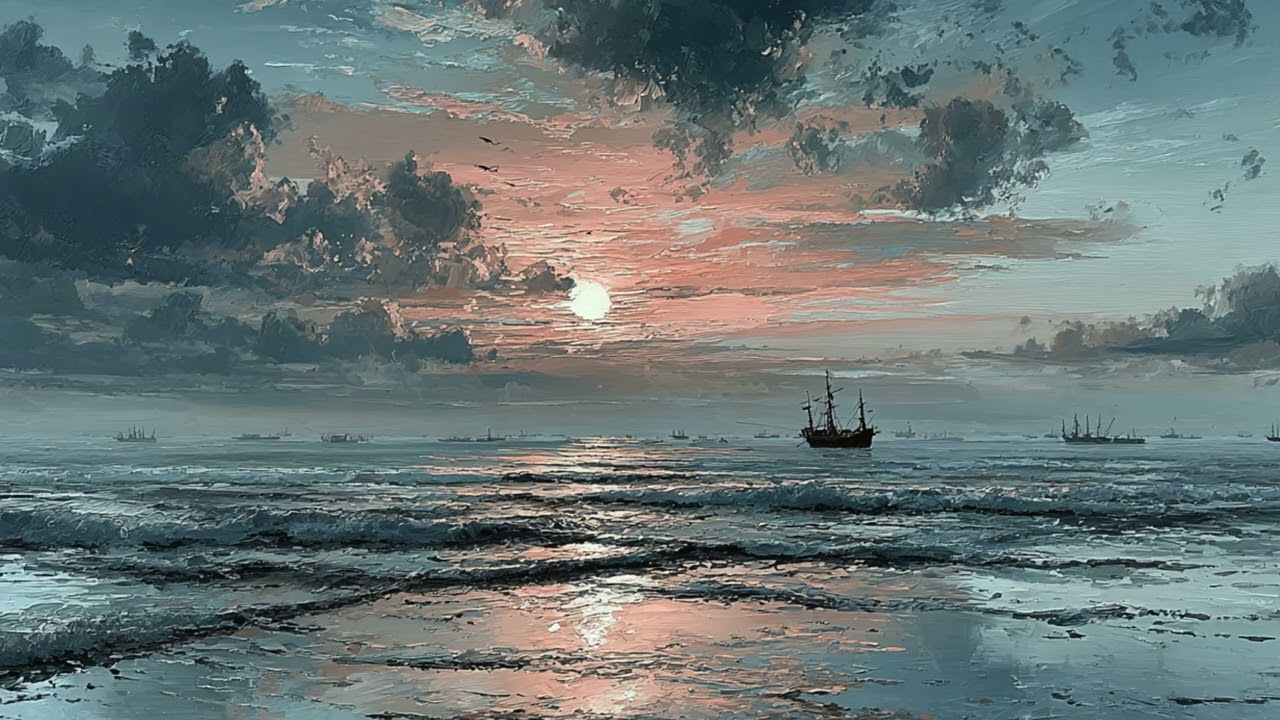 Echoes on the Water☁️| Art TV Screensaver – Ambient Background Scenery (2 Hours)