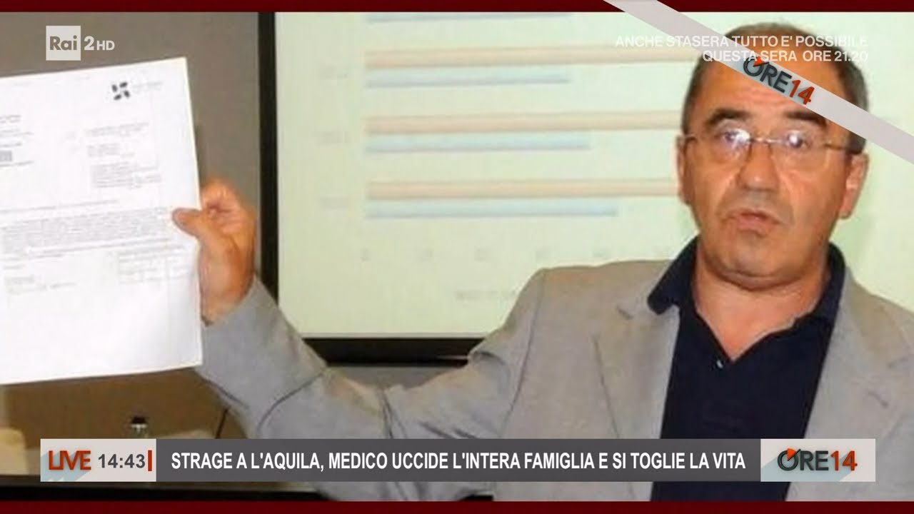 Strage a L'Aquila, medico uccide l'intera famiglia e si toglie la vita - Ore 14 del 03/04/2023