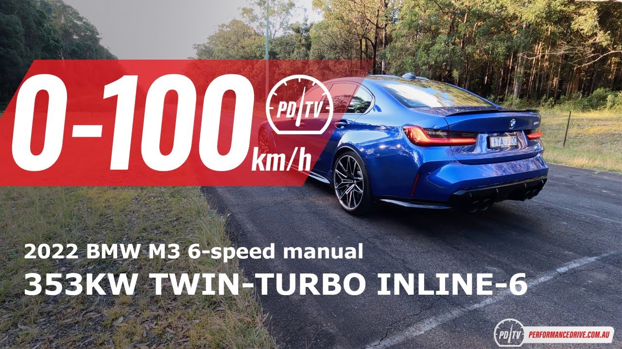 2022 BMW M3 manual (353kW) 0-100km/h & engine sound