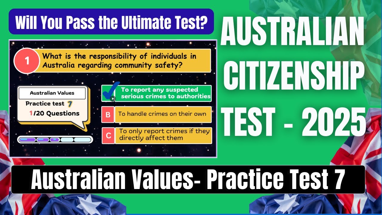 Australian Citizenship Test 2025 – Practice Test 7 | Australian Values