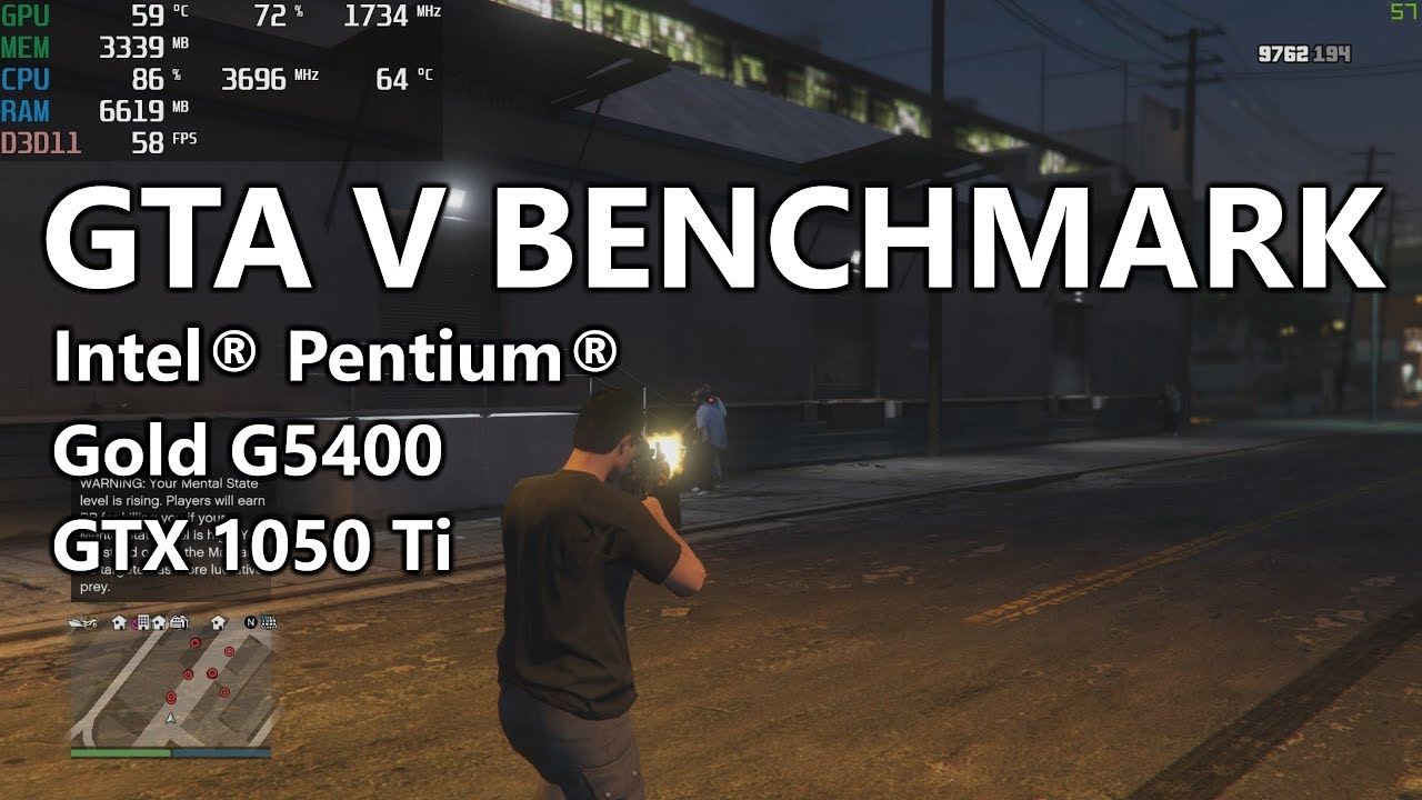 GTA 5 Benchmark | Coffee Lake Pentium G5400 + GTX 1050 Ti