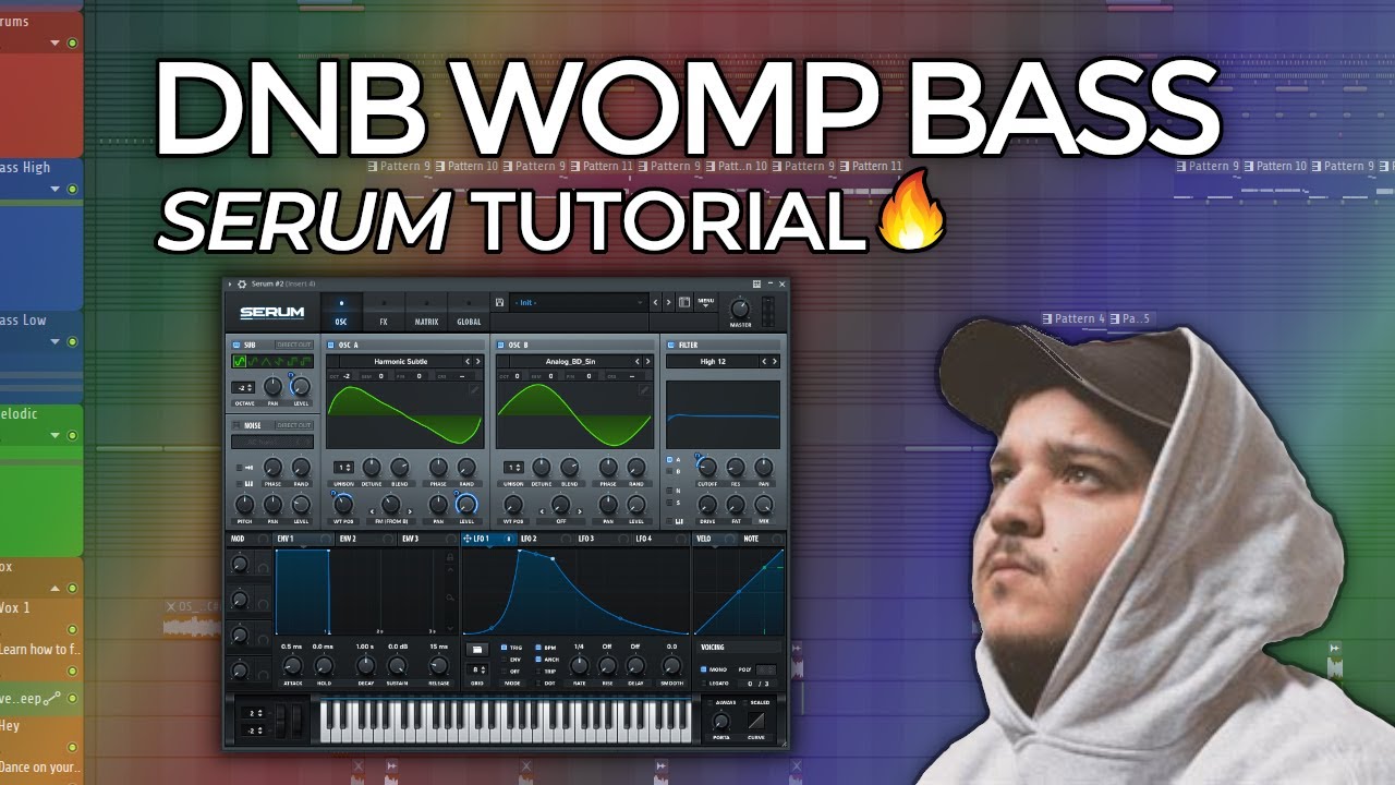 Serum DNB Womp Bass Tutorial - How to make DNB Womp Bass in Serum like Bou
