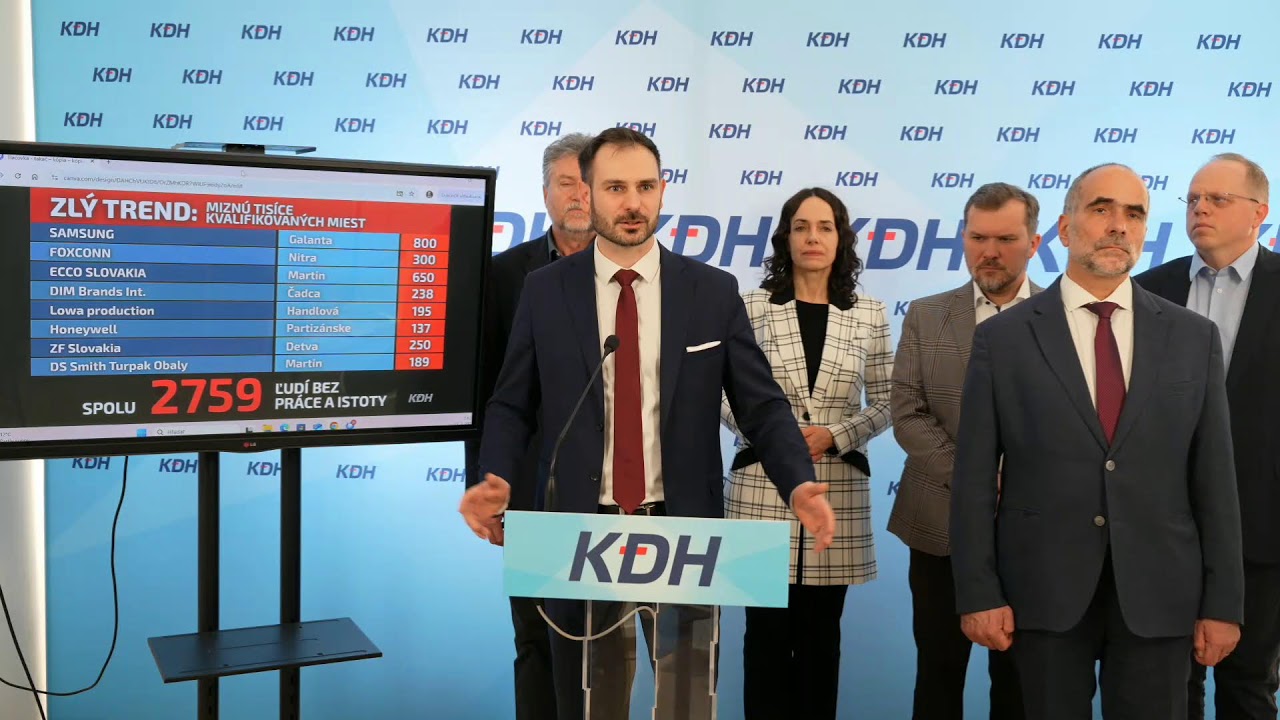 LIVE TLAČOVÁ KONFERENCIA KDH: Slovensku hrozí veľké prepúšťanie (27.2.2026)