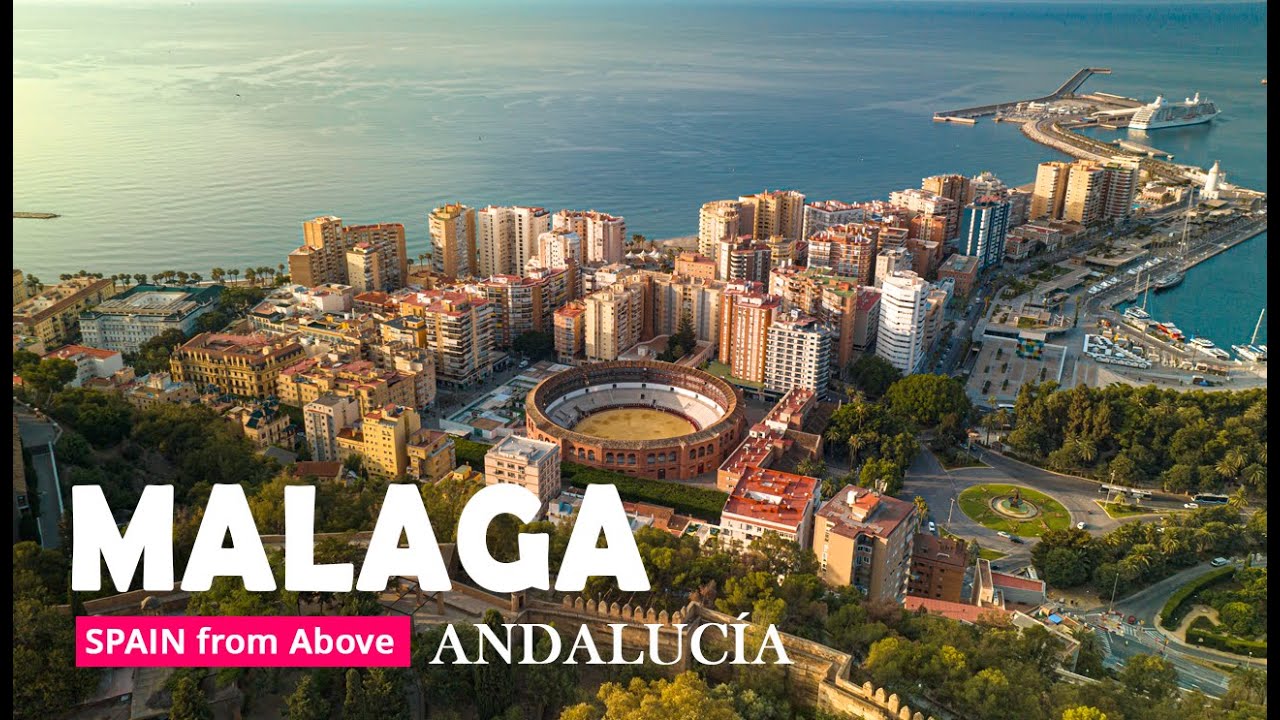 MALAGA Drone 4K, Gibralfaro Andalusia Andalucía Spain España, Aerial Cinematic