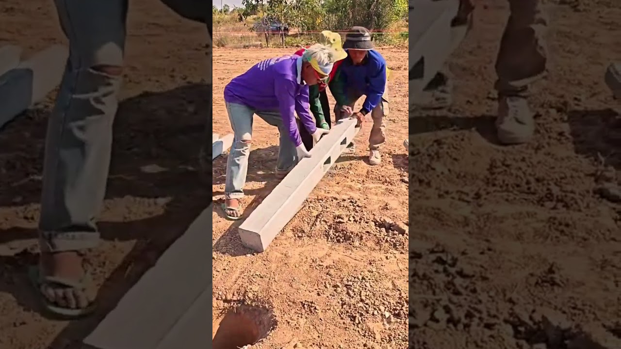 technique for installing beam posts for fences