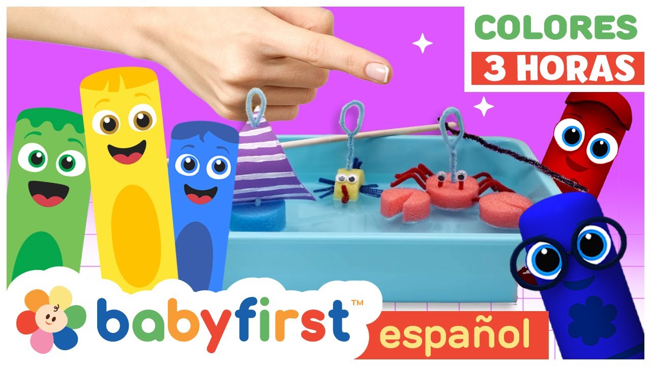 Colores en español para niños | La Pandilla de Colores | 3 HORAS | Todos los colores | BabyFirst TV