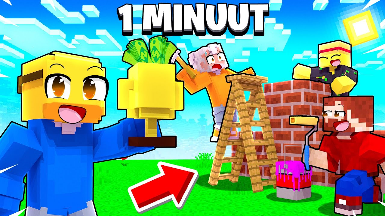 Bouw Het Binnen 1 Minuut, Win Minecraft Toernooi
