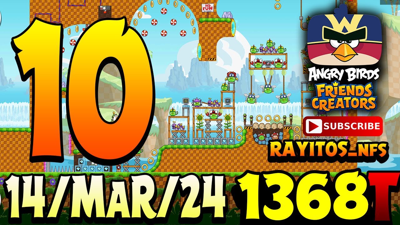 Angry Birds Friends Level 10 Tournament 1368 Highscore POWER-UP walkthrough