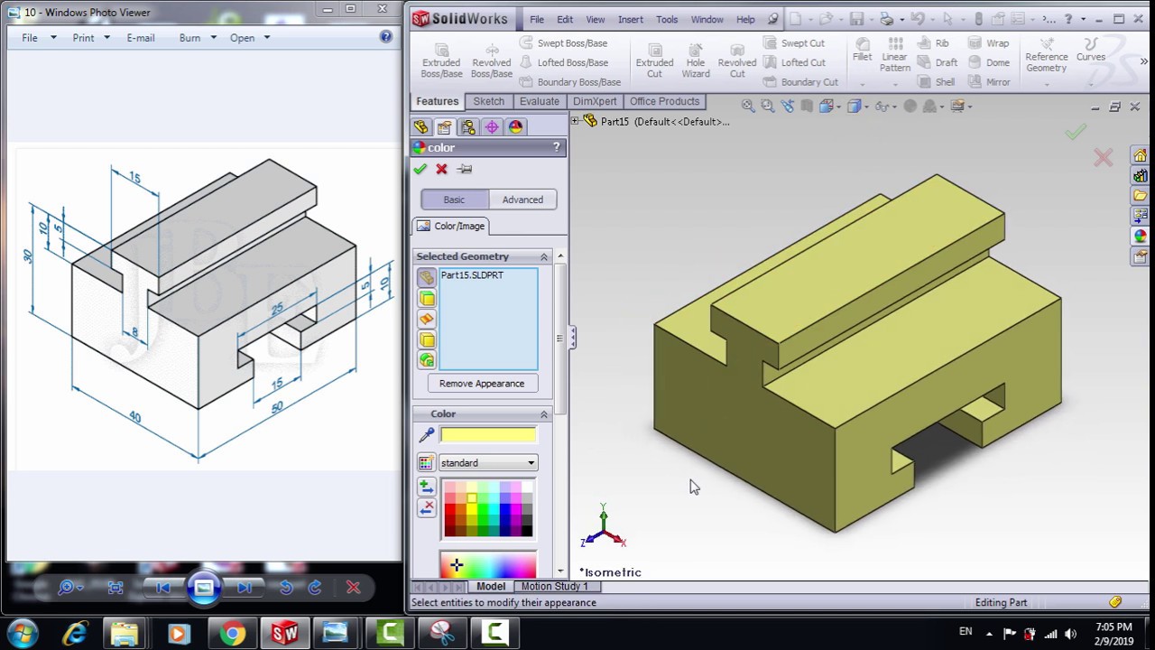 Solidworks for beginners - exercise 25