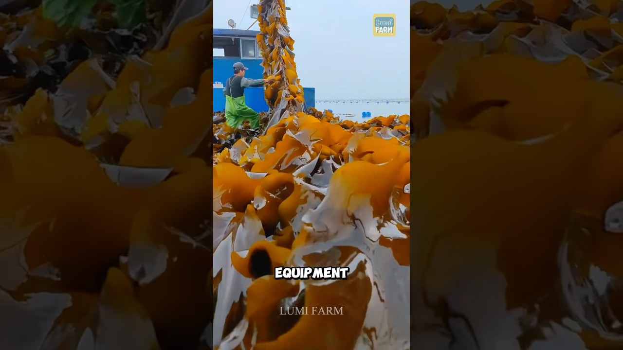 How Chinese Farmers Cultivate Kelp #kelp #kelpfarm #shorts