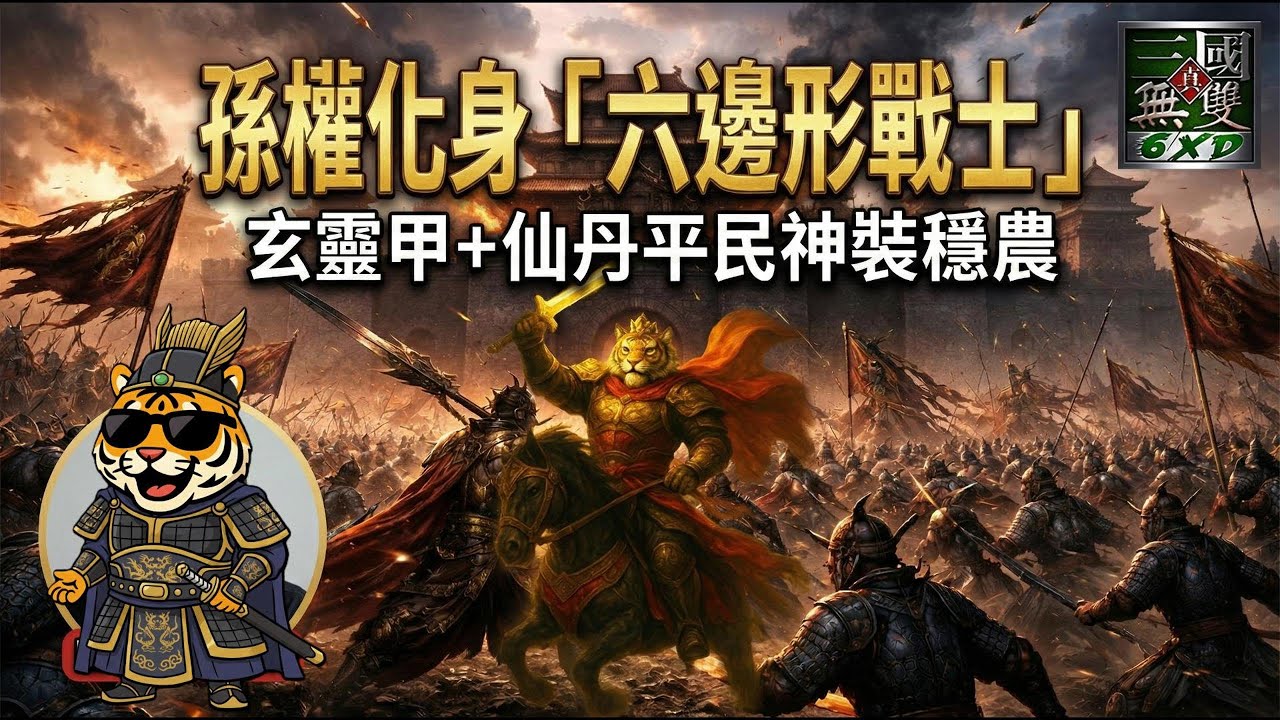 ⚡孫權化身「六邊形戰士」！玄靈甲＋仙丹平民神裝穩農，八陣圖一出殘兵專武直接廢掉🔥【信義虎魔獸三國】