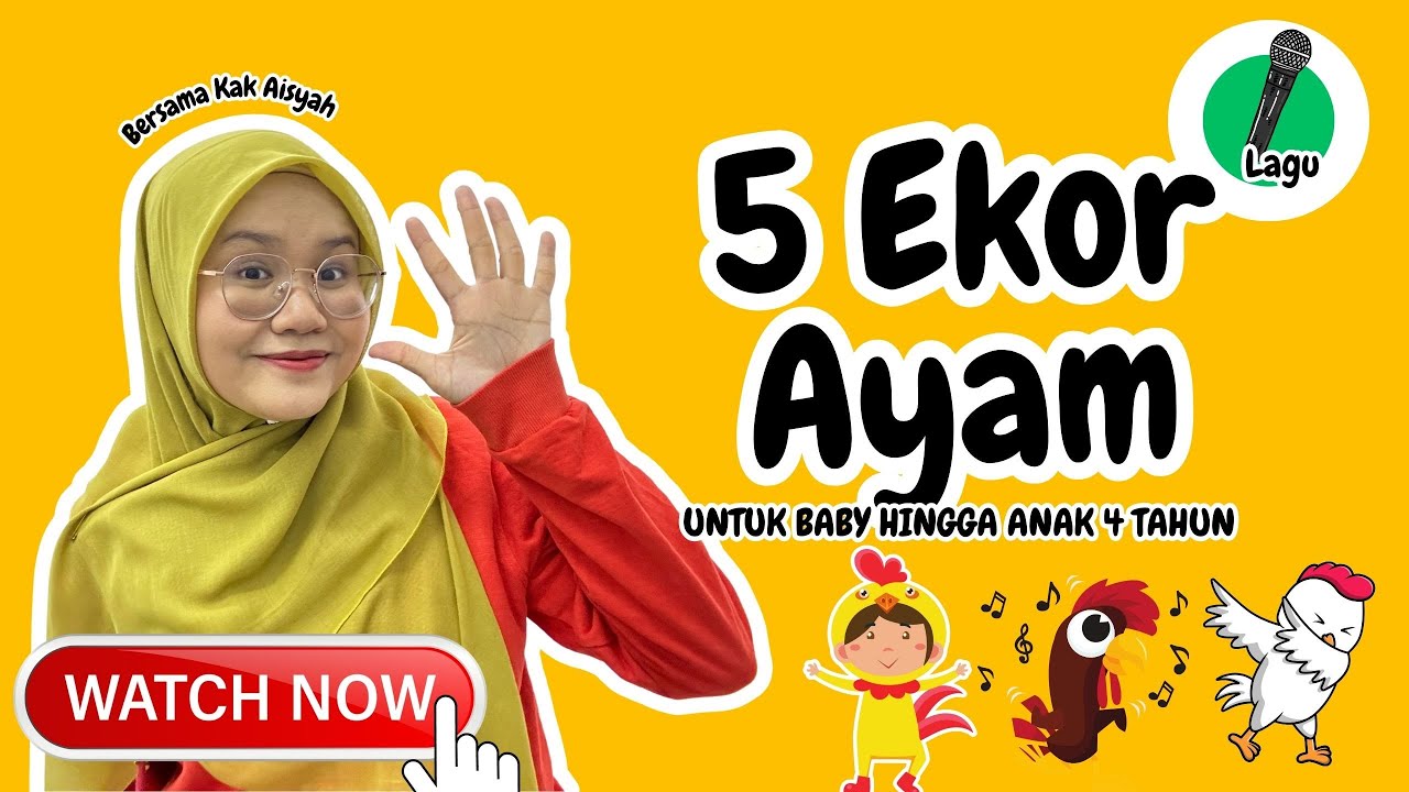 Lagu 5 Ekor Ayam | Belajar Mengira dengan KakAisyahABC