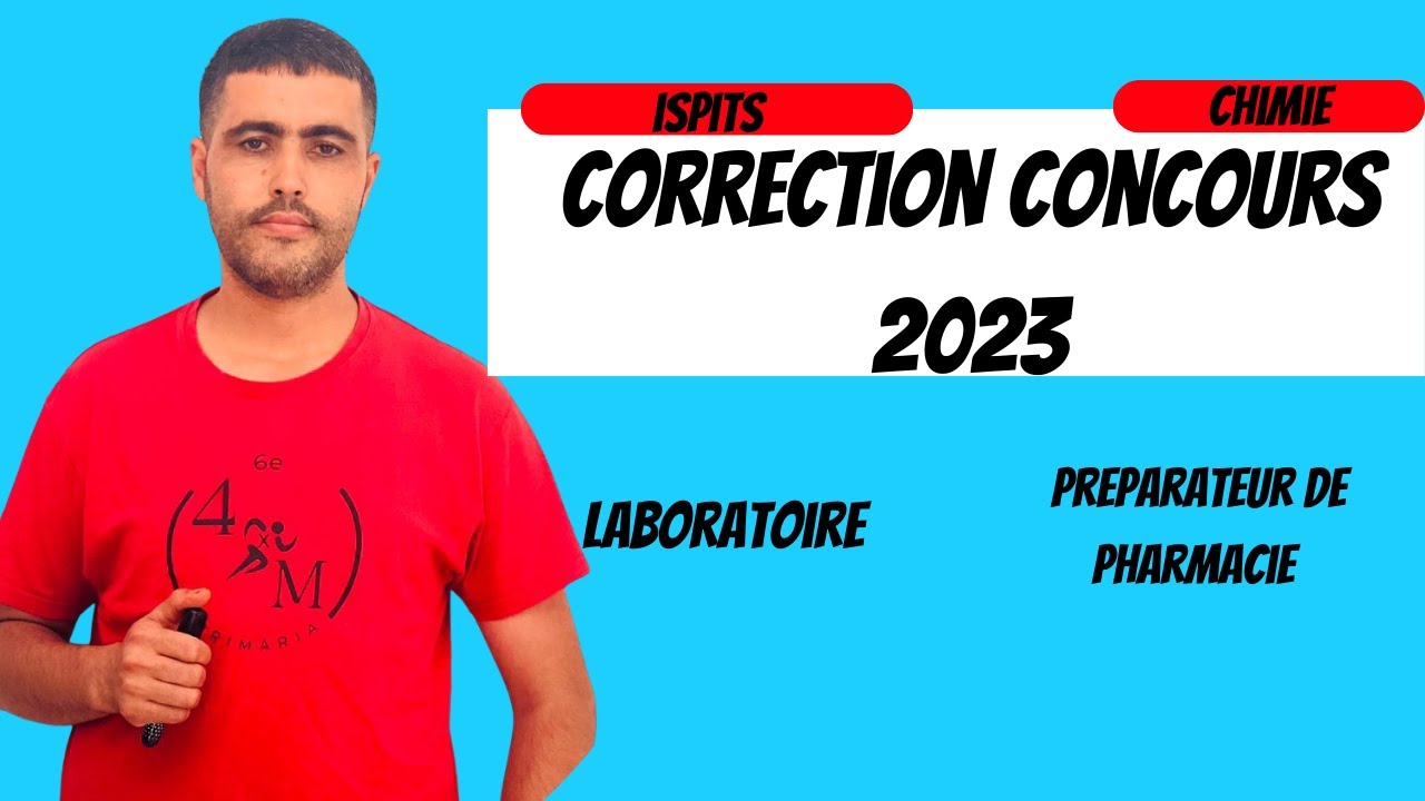 Correction concours ISPITS 2023-Laboratoire +Préparateur de pharmacie -Chimie