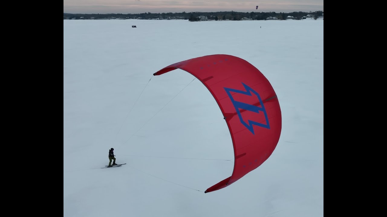 Snow Kiting At Lake Minnetonka In MN, January 8 2022.