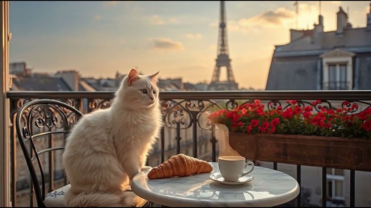 파리 발코니에서 즐기는 프렌치 보사노바 🥐 에펠탑 뷰 홈카페 French Bossa Nova & Accordion Mix 🇫🇷 Cozy Paris Cafe Ambience