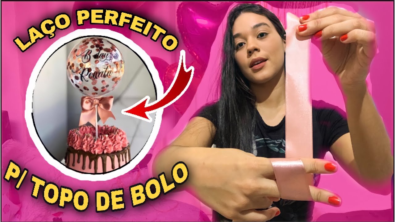 COMO FAZER LAÇO PARA TOPO DE BOLO | 2 formas de fazer laço de cetim para decorar balloon cake