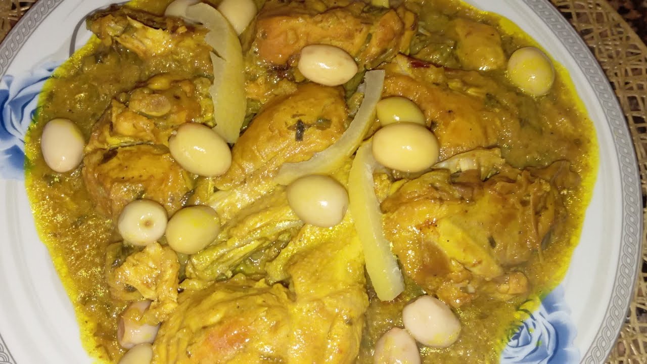 طريقة طهي الدجاج بالمريقة مدغمرة لذيذة 😋 مع الزيتون والفريت 