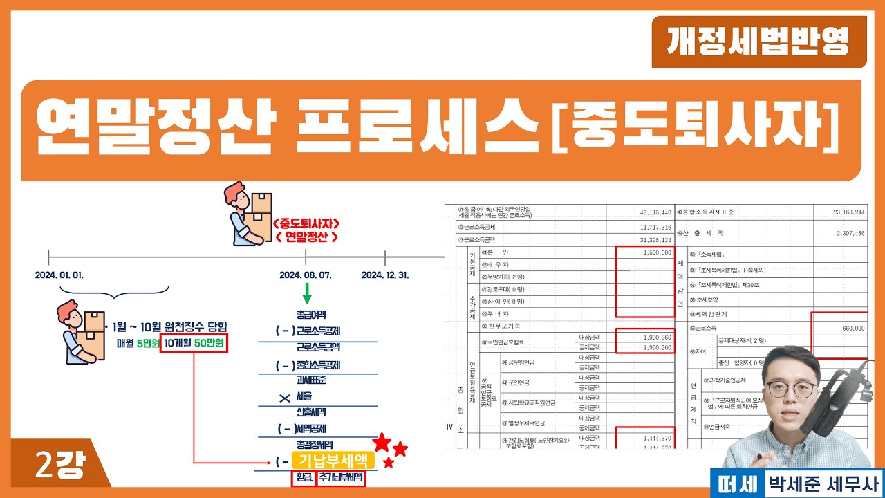 [2025신고 연말정산] 2강 - 중도퇴사자 연말정산이란? -(2024 개정세법 반영) '교안 더보기란'