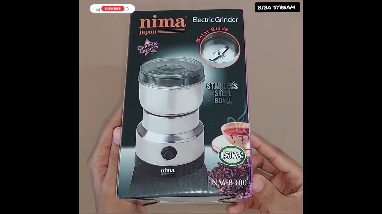 Nima Japan Electric Grinder 150w | Coffee & Spices Grinder| Metal Blade Stainless Steel |bibastream