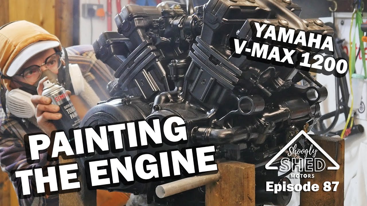 Painting a V-Max Engine! Yamaha V-Max 1200 Shoogly Shed Motors Episode 87