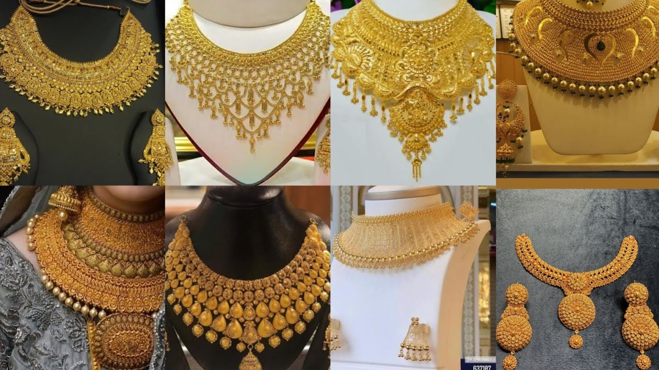 Beautiful and amazing gold jewelry design for womens. Gold sets design 
