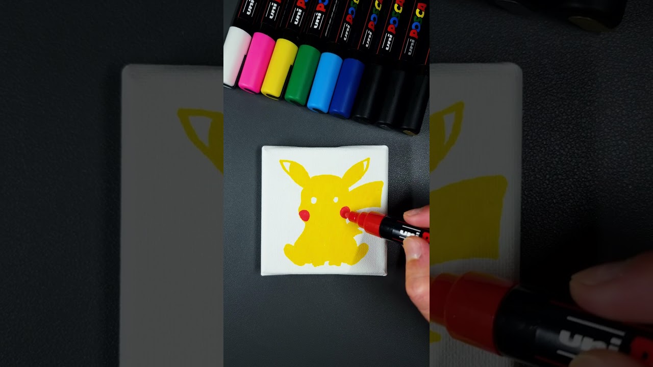 Posca Pens versus Tiny Canvas🫣 #shorts
