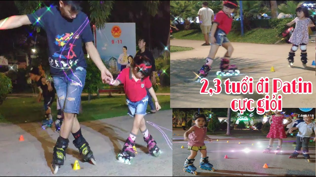 Các bé 2-3 tuổi trượt Patin cực giỏi