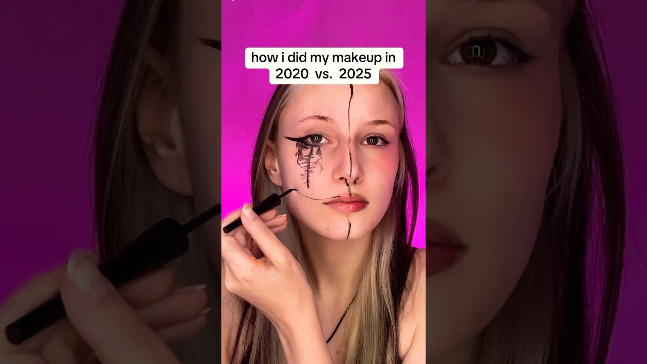 2020 vs 2025 makeup 🥰 #makeup #2020 #satire