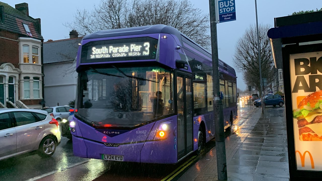 Eclipse Solent Wright GB Kite Electroliner 63687 (LV24 EYD) to Mayfield Road on Route 3 (2026 Video)