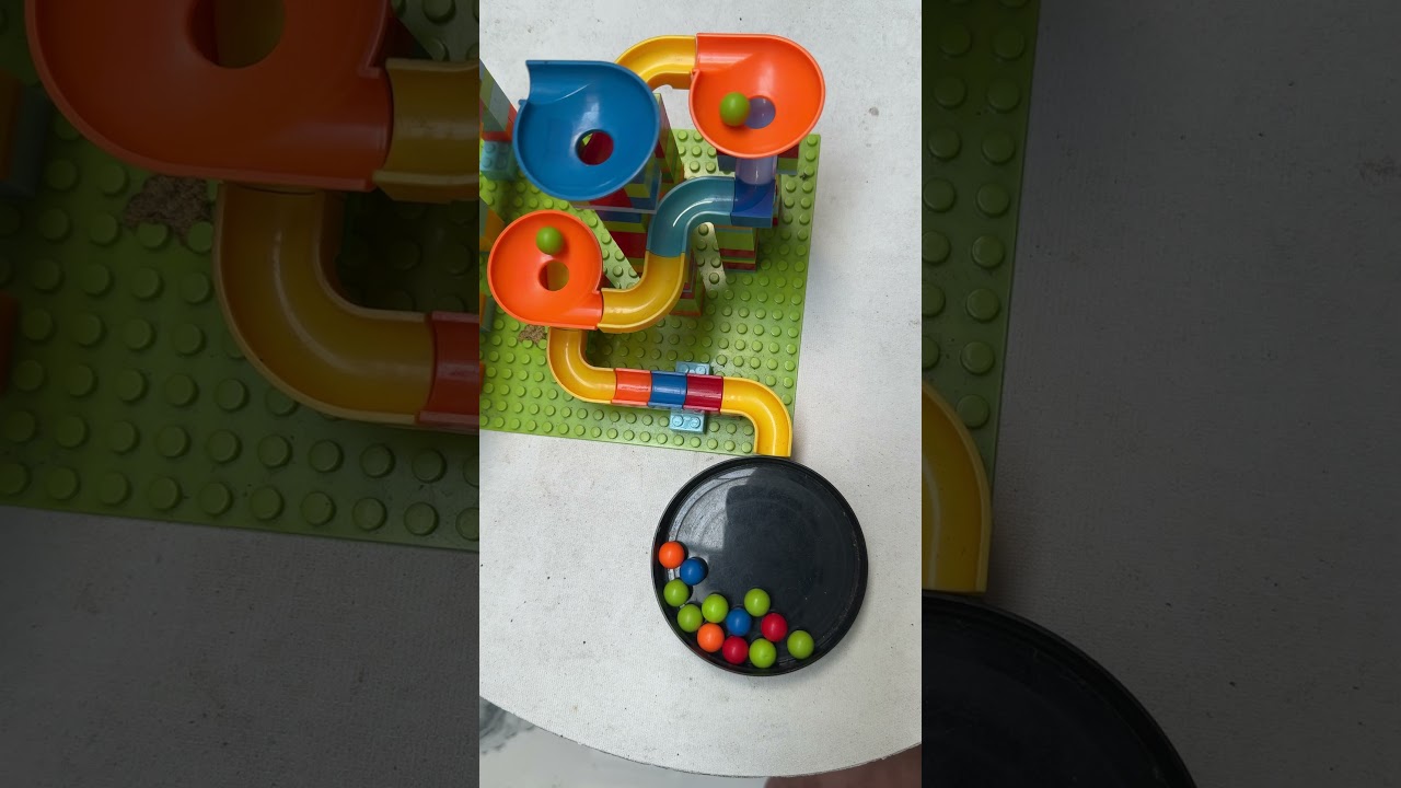 ❤️ Super colorful pop tube marble run race ASMR