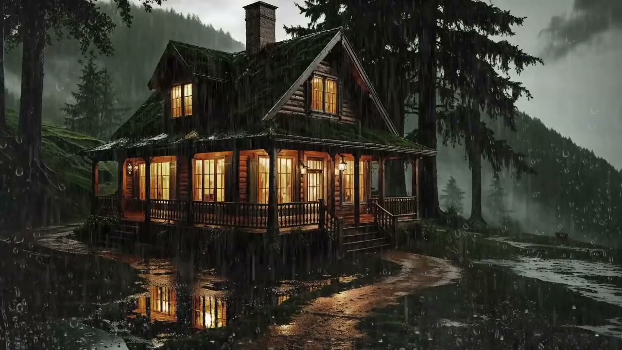 Soft Urban Night Rain Sounds | City White Noise