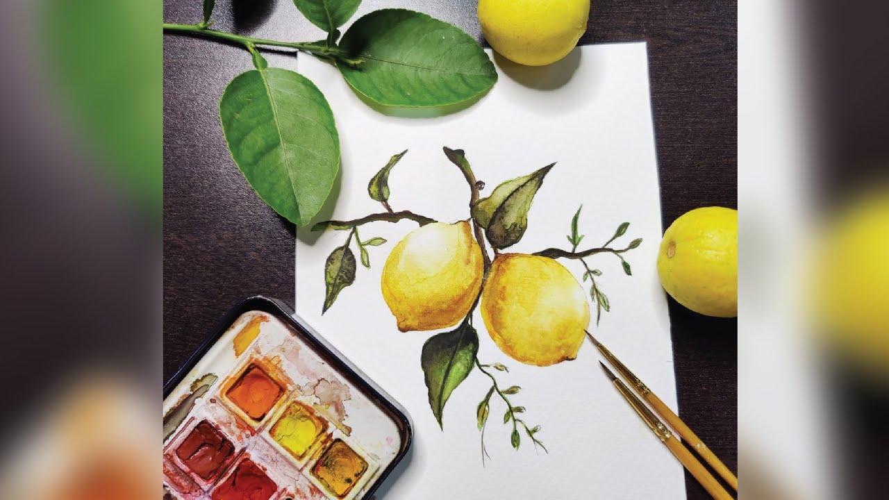 How to make lemon | Easy water color tutorial for beginners | Step by Step | Color Pool