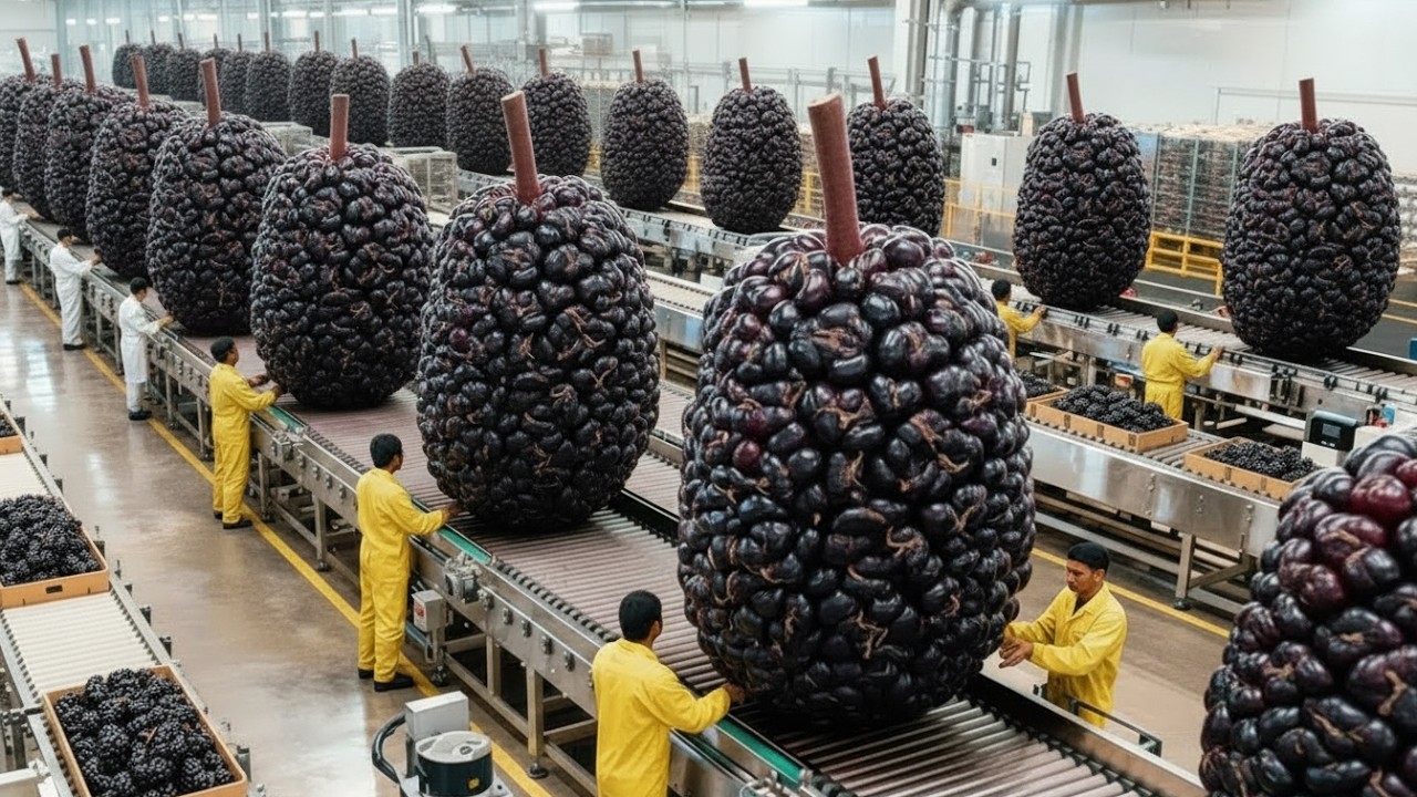 How MULBERRY JAM Is Made 🍇 Inside a MODERN FACTORY from Fresh Berries to Sealed Glass Jars