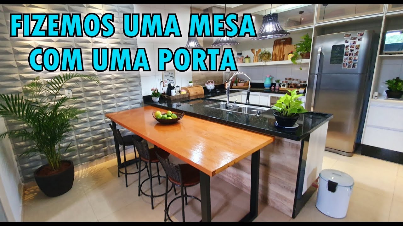 FIZEMOS UMA MESA INDUSTRIAL COM UMA PORTA!!! #FAMILIAPIROLO #EVELYNPIROLO