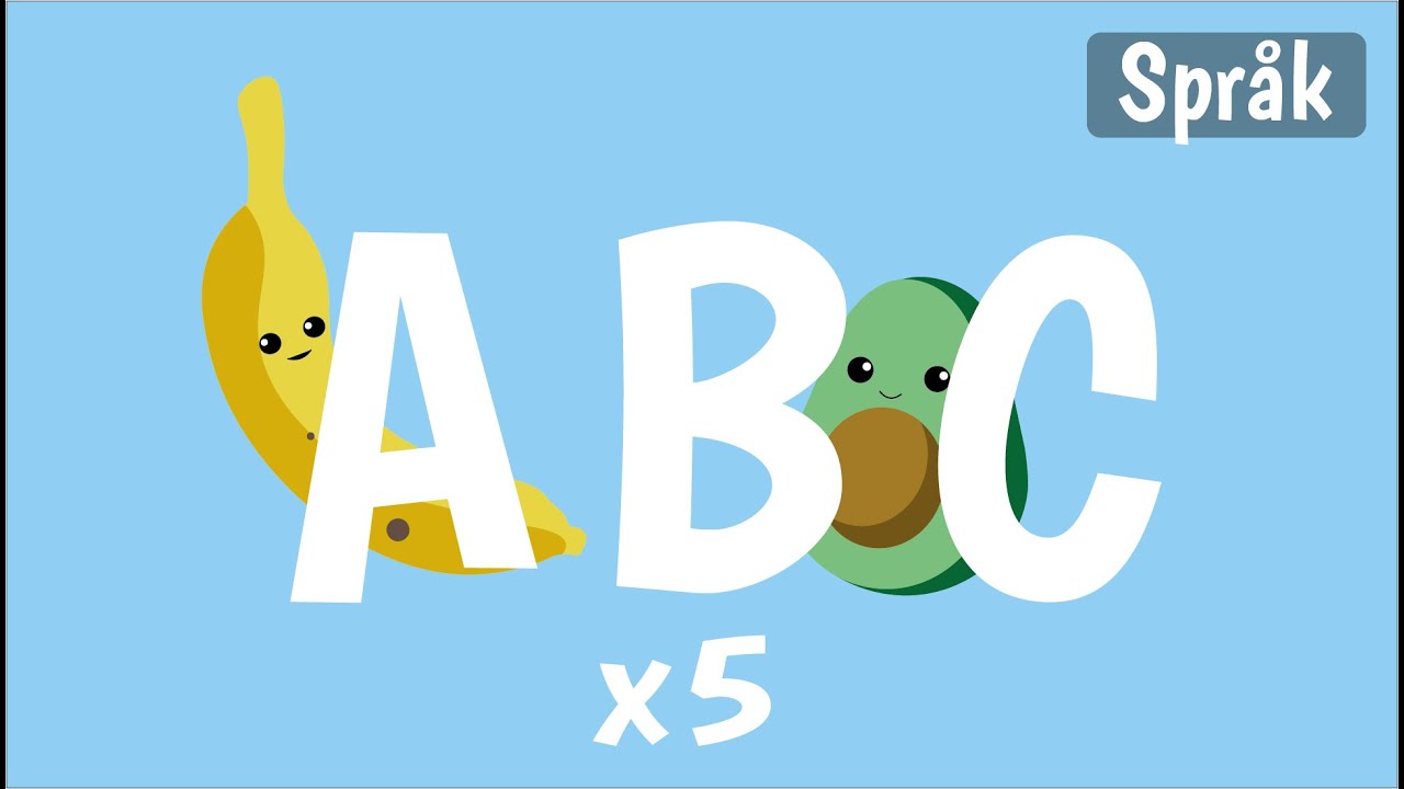 Bokstäver för barn på svenska | ABC för barn | Språkinlärning med Banan och Avokado | x5