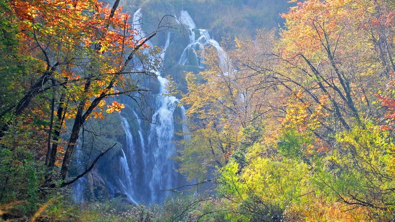 Serene Autumn Waterfall
