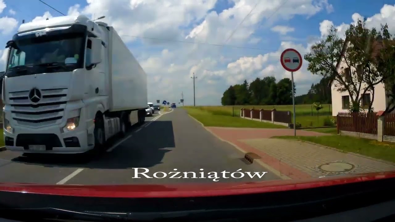 Jedziemy autem ze Strzelec Opolskich do Nysy przez Krapkowice i Korfantów 9 06 2022 r