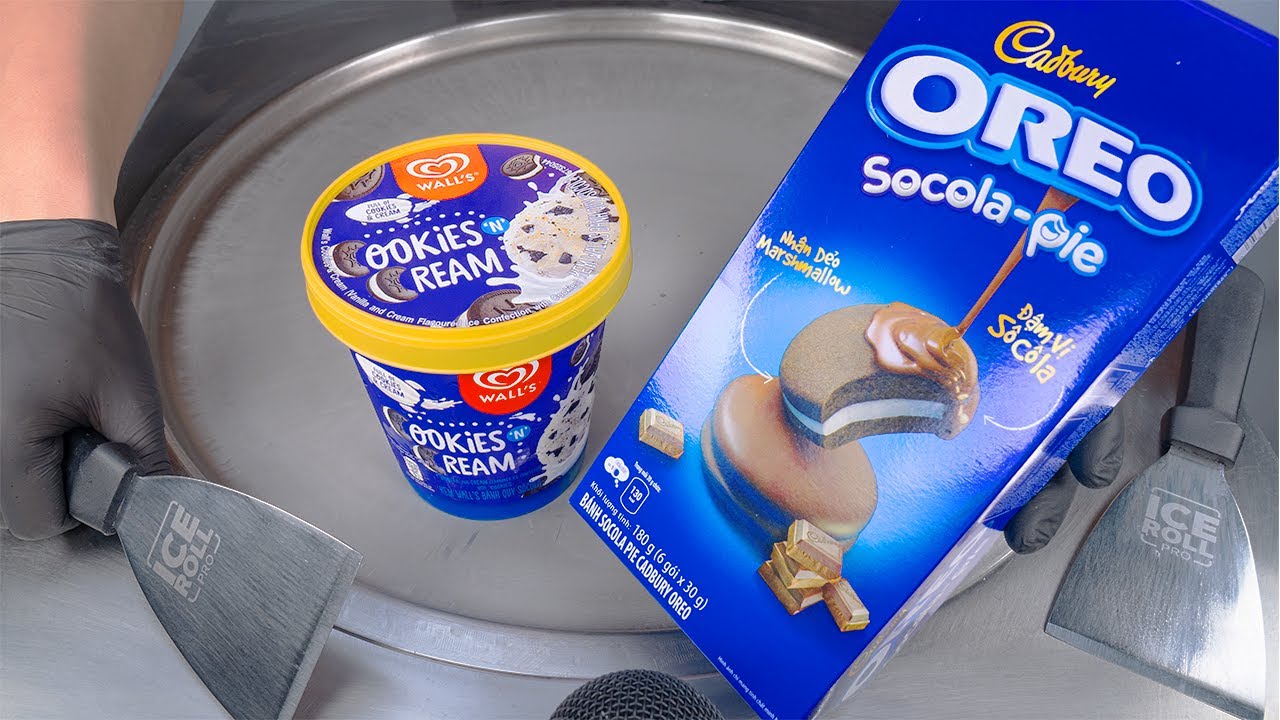 How To Roll Cadbury's Oreo with Cookies Cream Wall's Ice Cream Rolls | ASMR