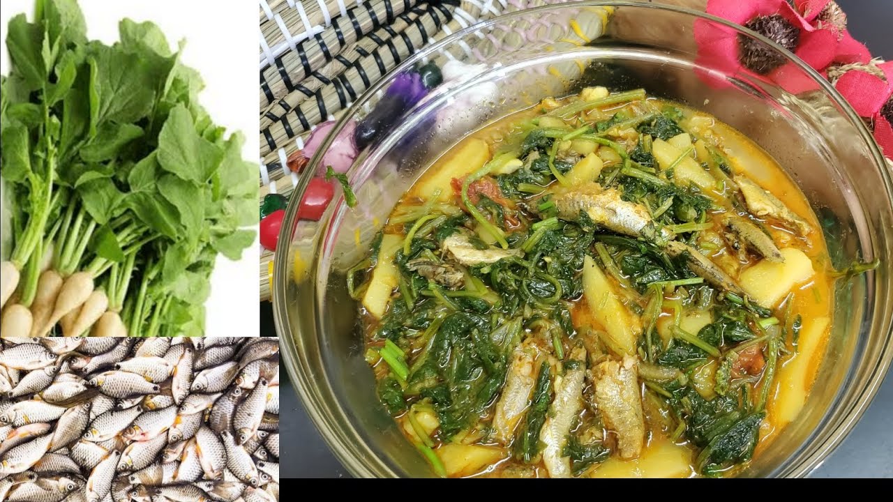 পুটি মাছ রান্না/মুলা শাক দিয়ে পুটিমাছের তরকারি/Mula shak/Radish leaves with small fish curry recipe