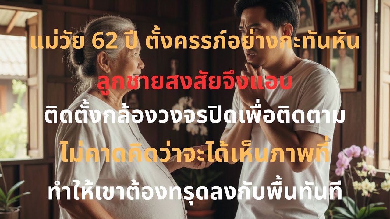 แม่วัย62ปีตั้งท้องอย่างกะทันหัน ลูกชายสงสัยจึงแอบติดตั้งกล้องวงจรปิด ไม่คาดคิดว่าจะได้เห็นสิ่งหนึ่ง