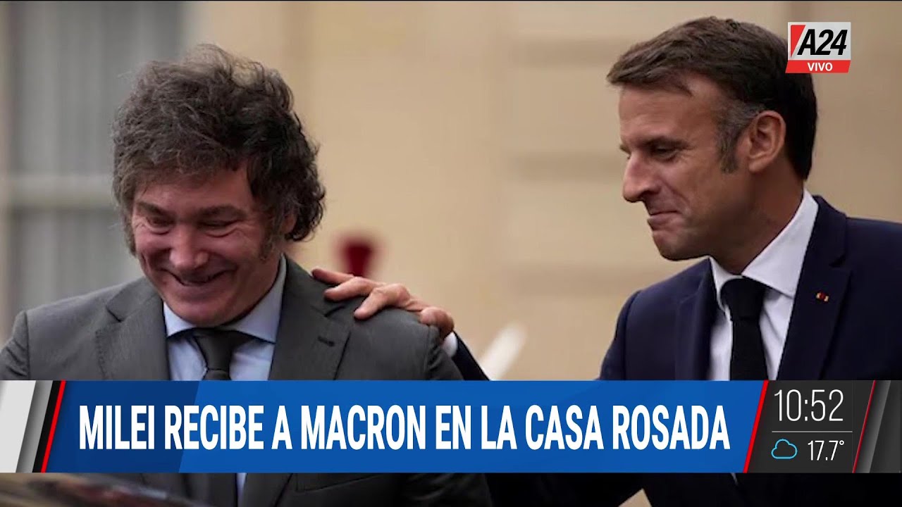 📢 JAVIER MILEI RECIBE A EMMANUEL MACRON