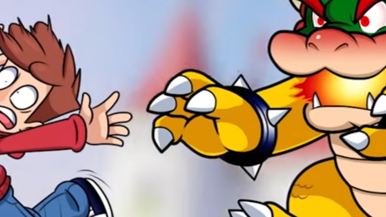 Every time Bowser or DoJayMi chased or hurt Slick Frame on Ask Mario compilation￼￼ @SlickFrame 