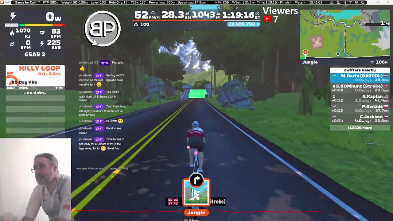Zwift -  PB attempt on the Alpe du Zwift - Current 1:06:37